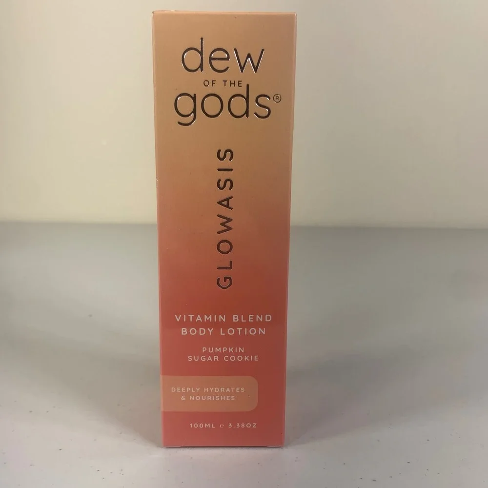 Dew of the Gods Glowasis Pumpkin Sugar‎ Cookie Vitamin Blend Body Lotion 3.38 oz